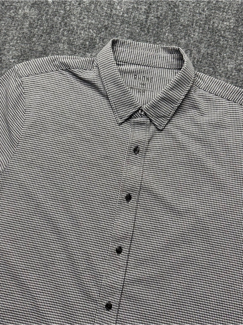 Rhone Commuter Dress Shirt Mens XL Gray Houndstooth Button Down Long Sleeve